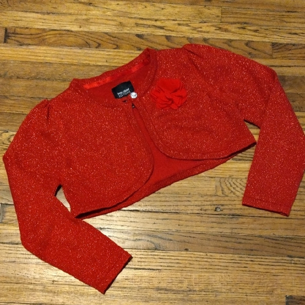 George Red Sparkle Kids Bolero Jacket